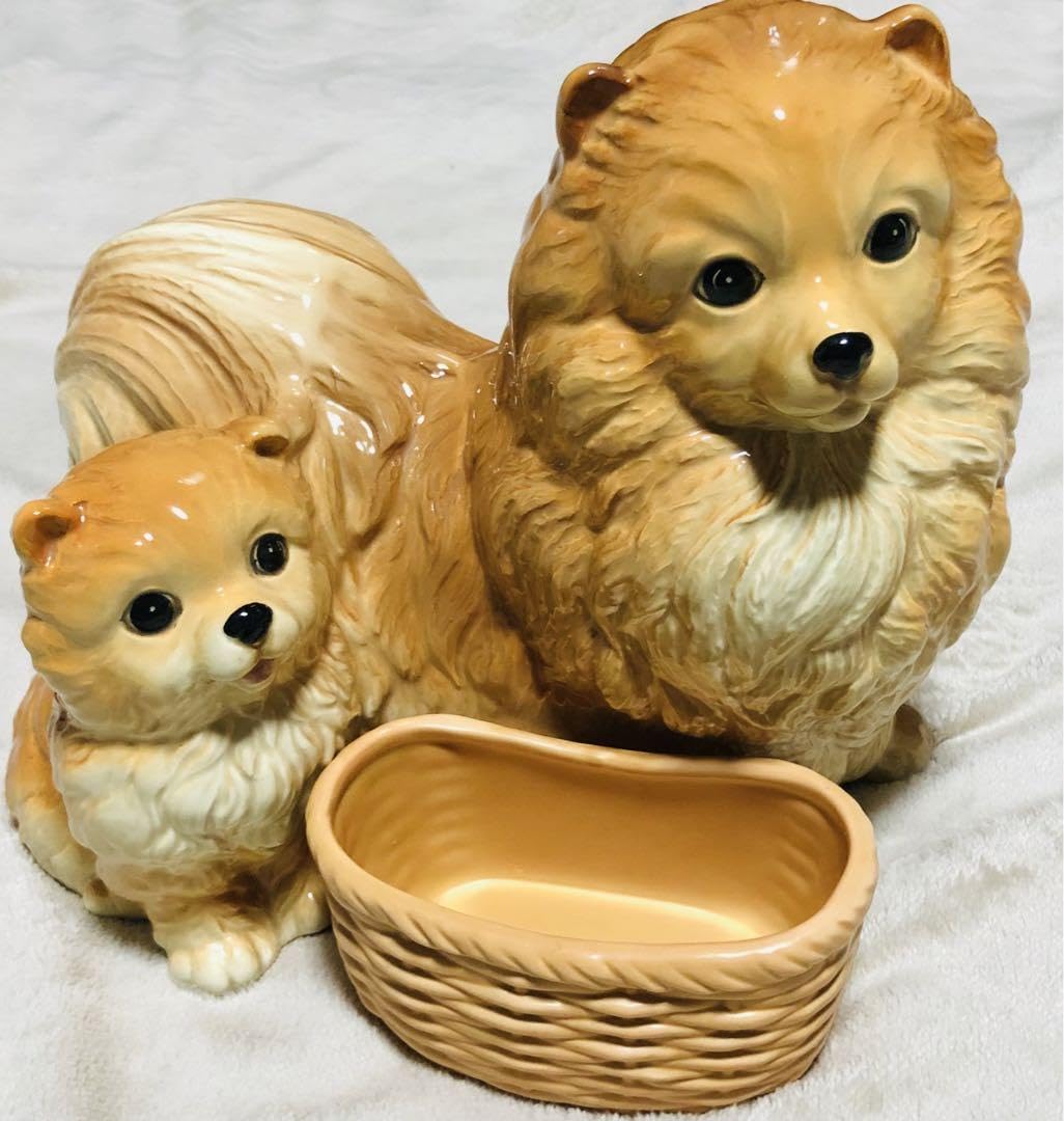 犬 ポメラニアン 陶器 置物 靴べら入れ 中サイズ 【公式通販】